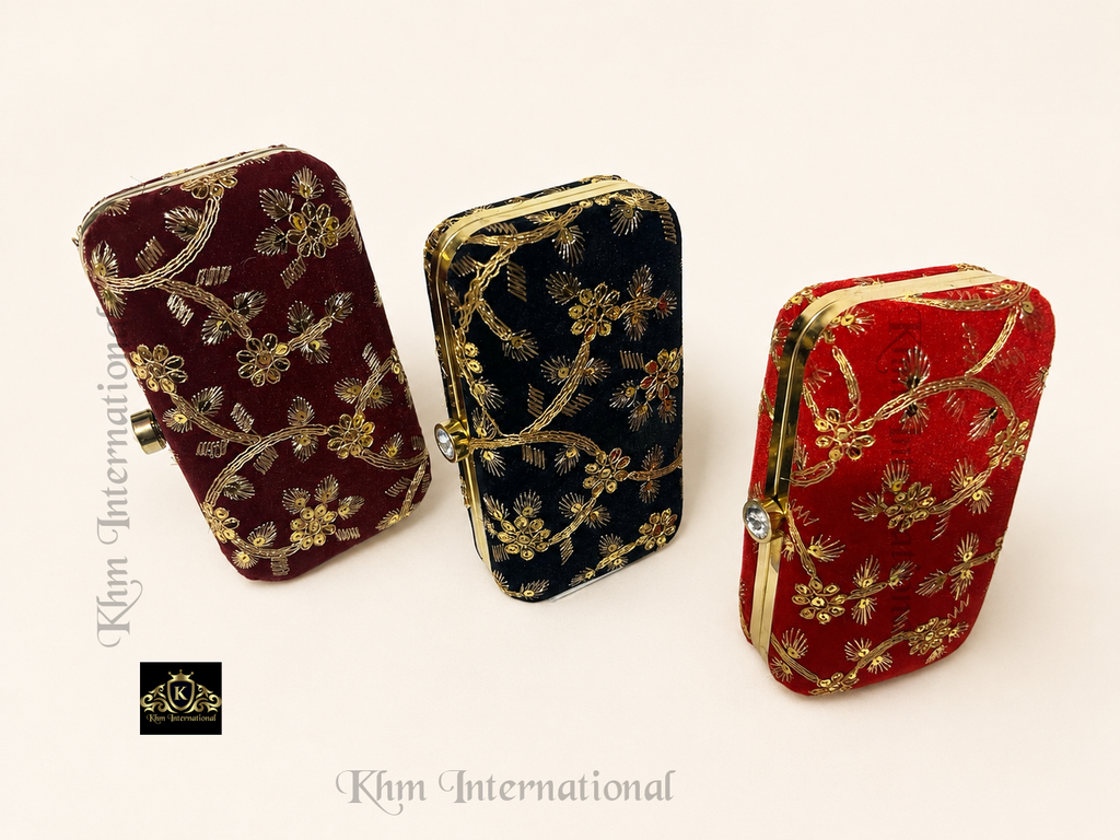 Embroidered Indian Clutch Purse Set | Bridal Wedding Evening Bag