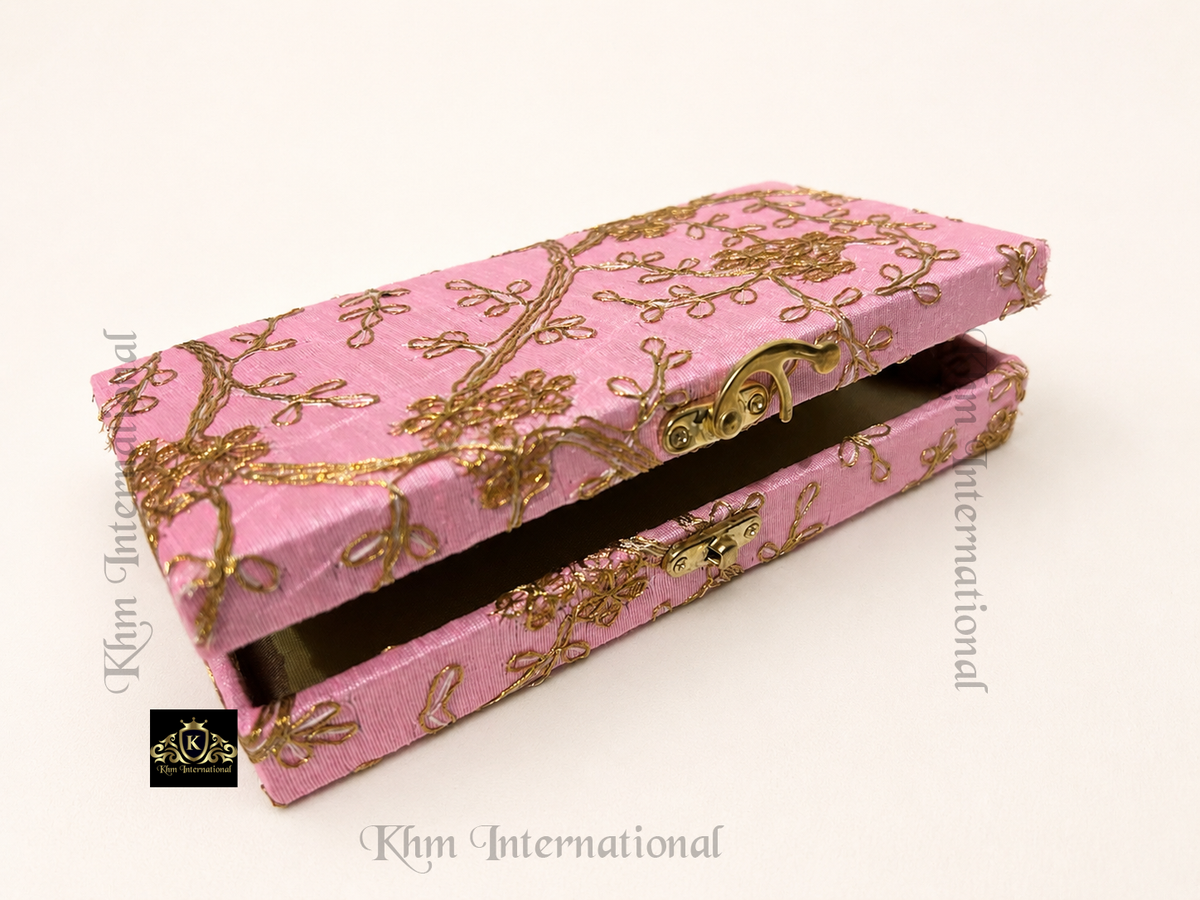 Shagan Mithai Silk Embroidered Indian Wedding Gift Favour Boxes