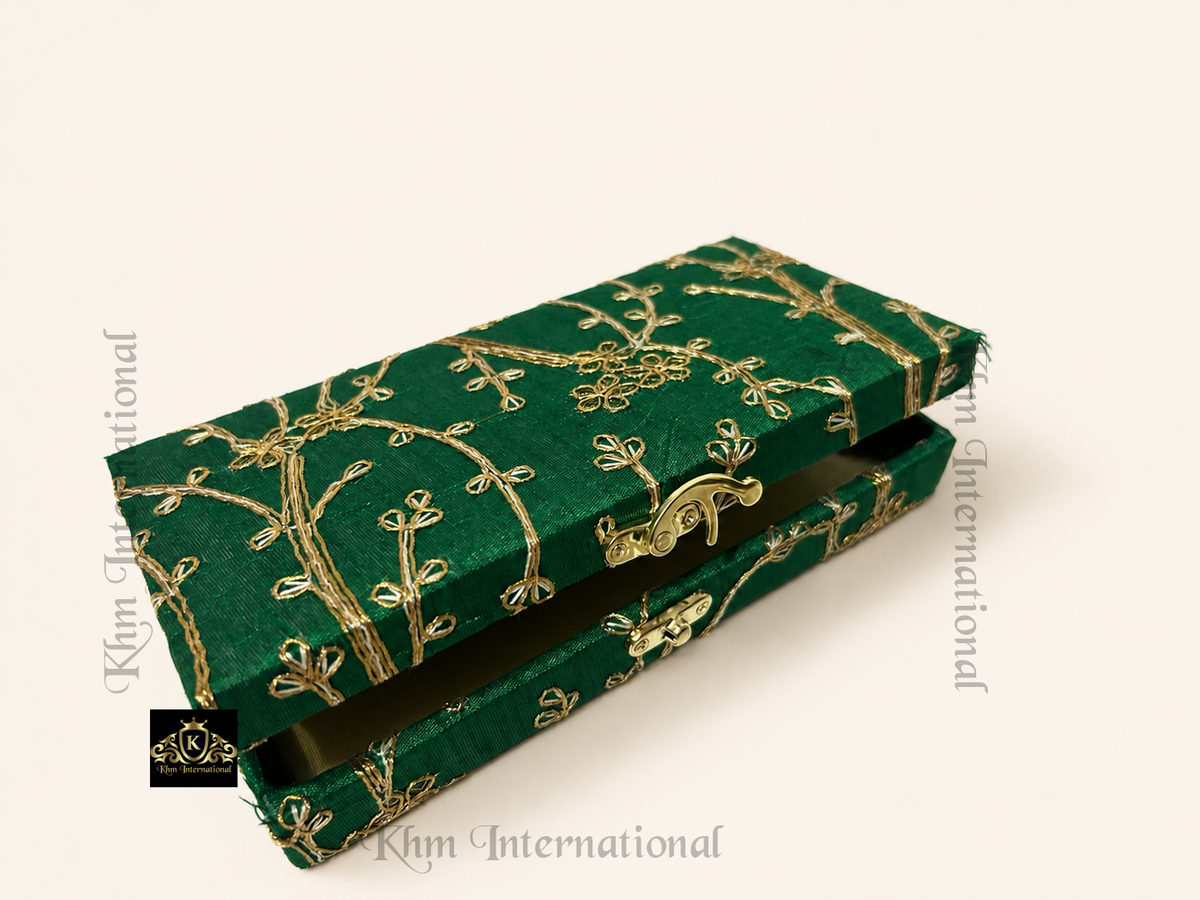 Shagan Mithai Silk Embroidered Indian Wedding Gift Favour Boxes
