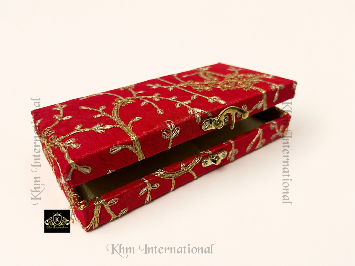 Shagan Mithai Silk Embroidered Indian Wedding Gift Favour Boxes
