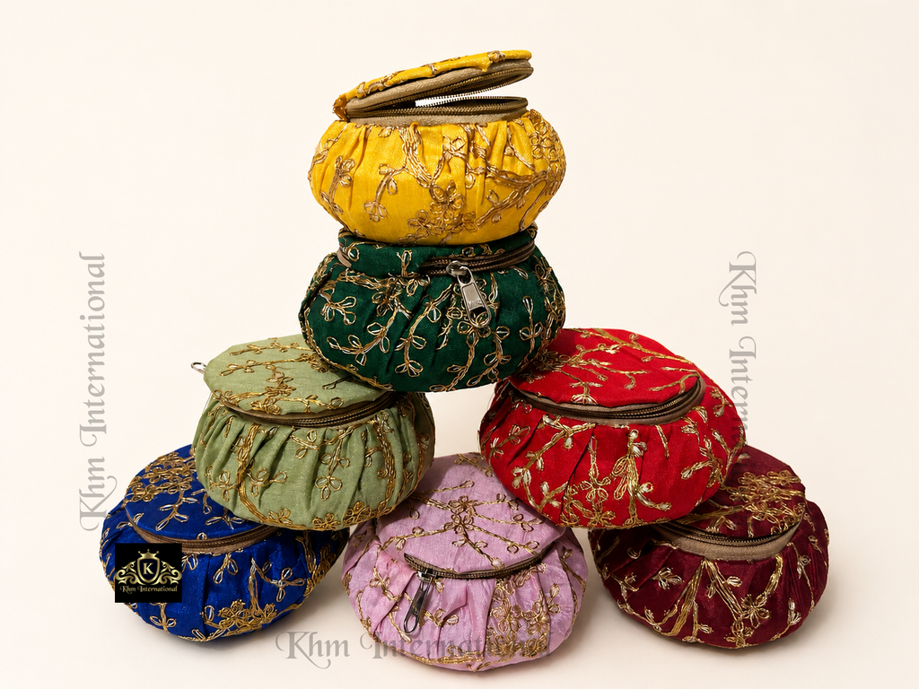 Embroidered Matki Box, Indian Wedding Favor, Bridesmaid Gift