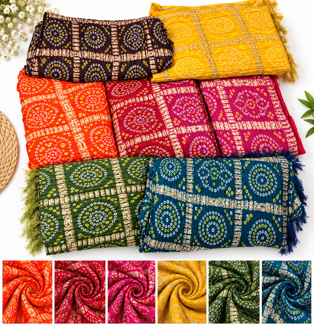 Bandhani Dupatta Indian Traditional Scarf | Bandhej Dupatta | Wedding, Mehendi & Sangeet Gift for Her