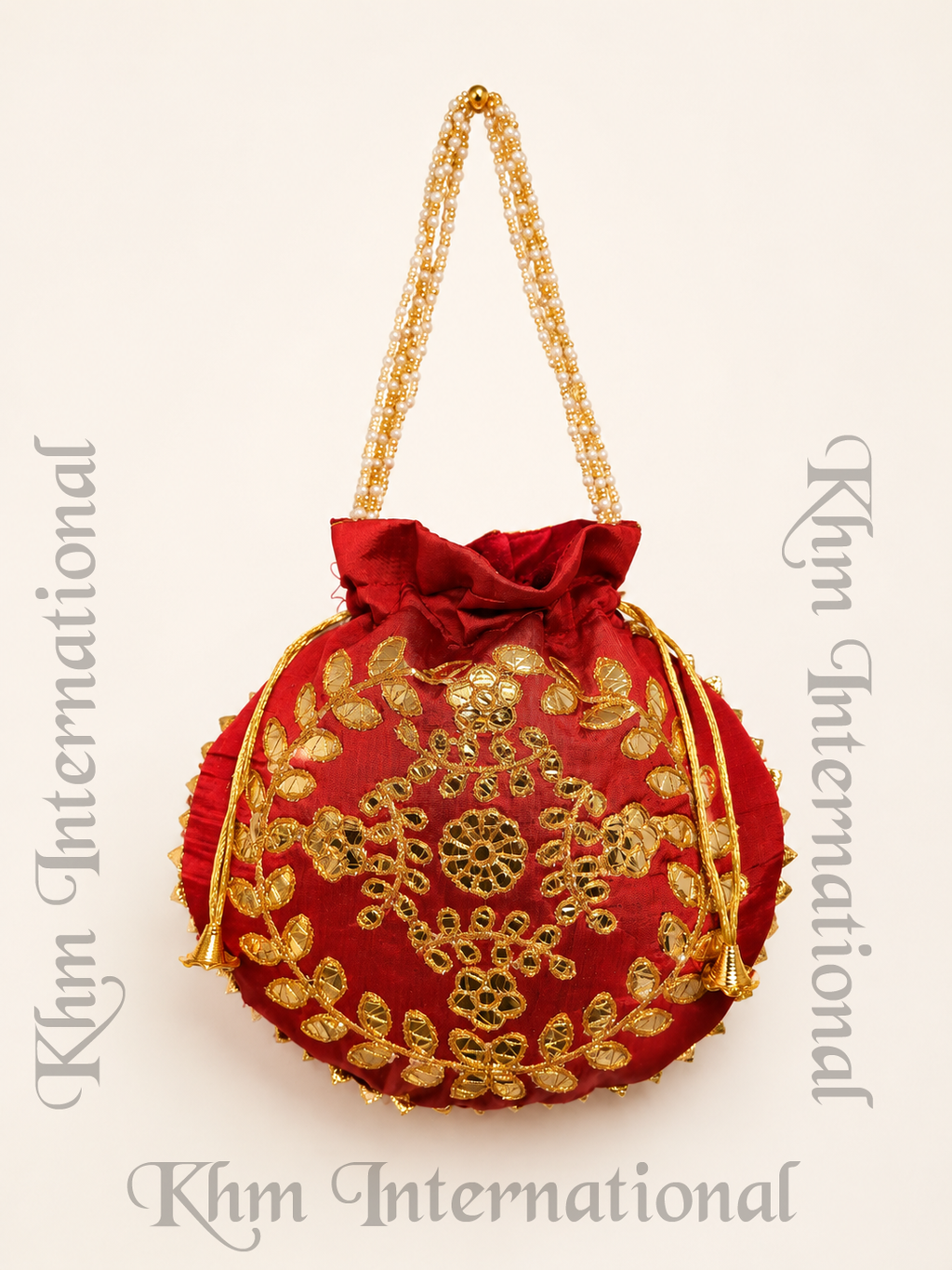 Designer Embroidered Potli Bags with Golden Work for Wedding & Festive Wear