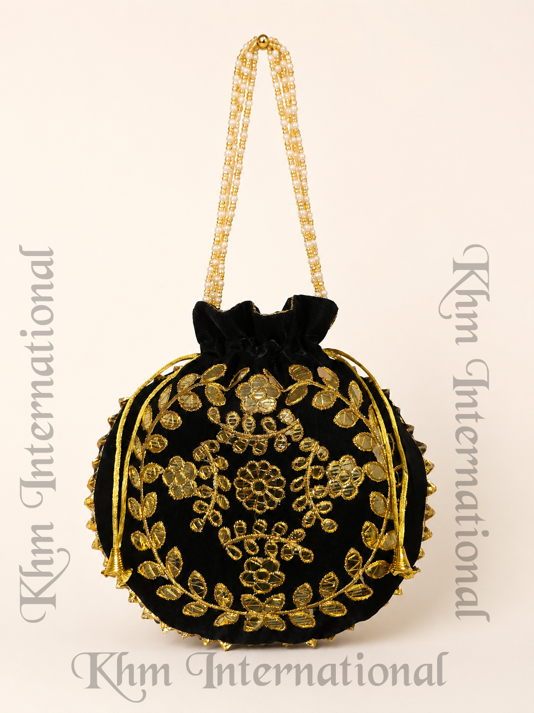 Designer Embroidered Potli Bags with Golden Work for Wedding & Festive Wear
