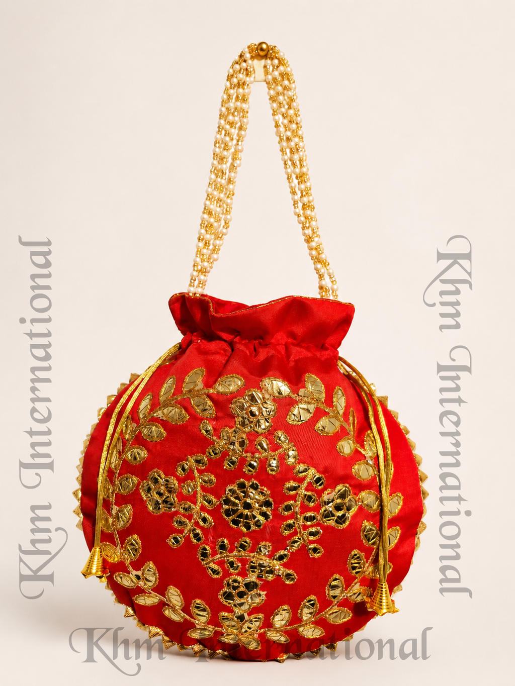 Designer Embroidered Potli Bags with Golden Work for Wedding & Festive Wear