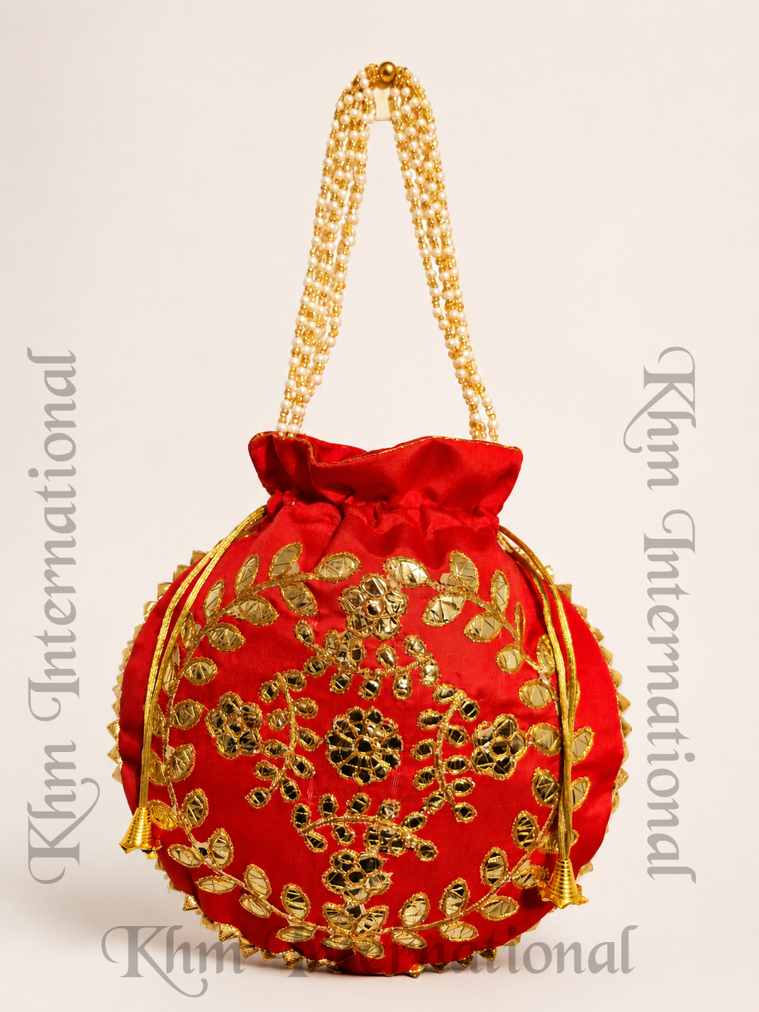 Designer Embroidered Potli Bags with Golden Work for Wedding & Festive Wear