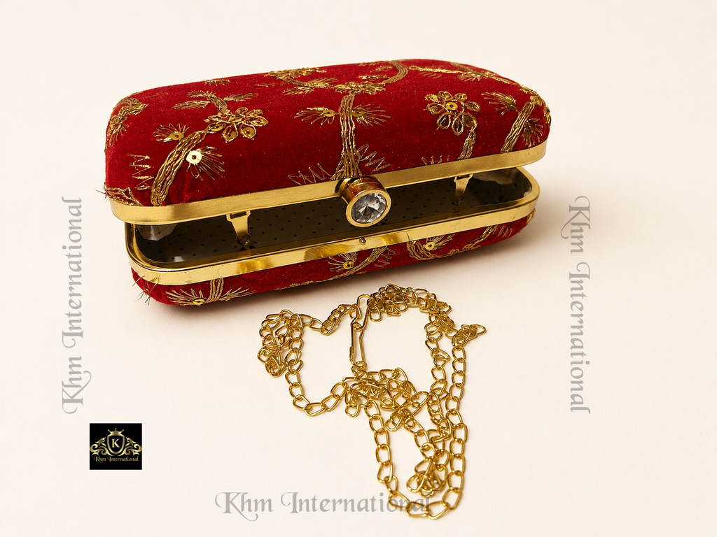 Embroidered Indian Clutch Purse Set | Bridal Wedding Evening Bag