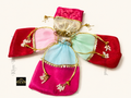 Handmade Organza Potli Bag Set – Indian Wedding Favor Bags, Bridesmaid Gift Pouches, Bridal Party Drawstring Bags