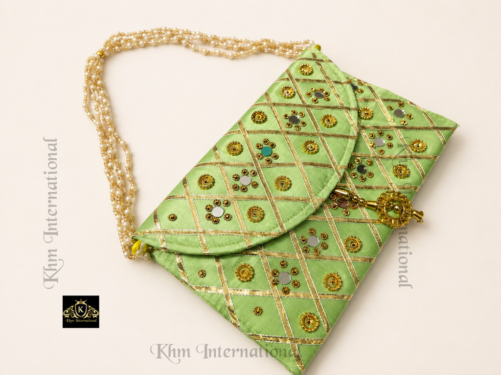 Mirror Work Clutch For Mehendi Sangeet Return Gifts