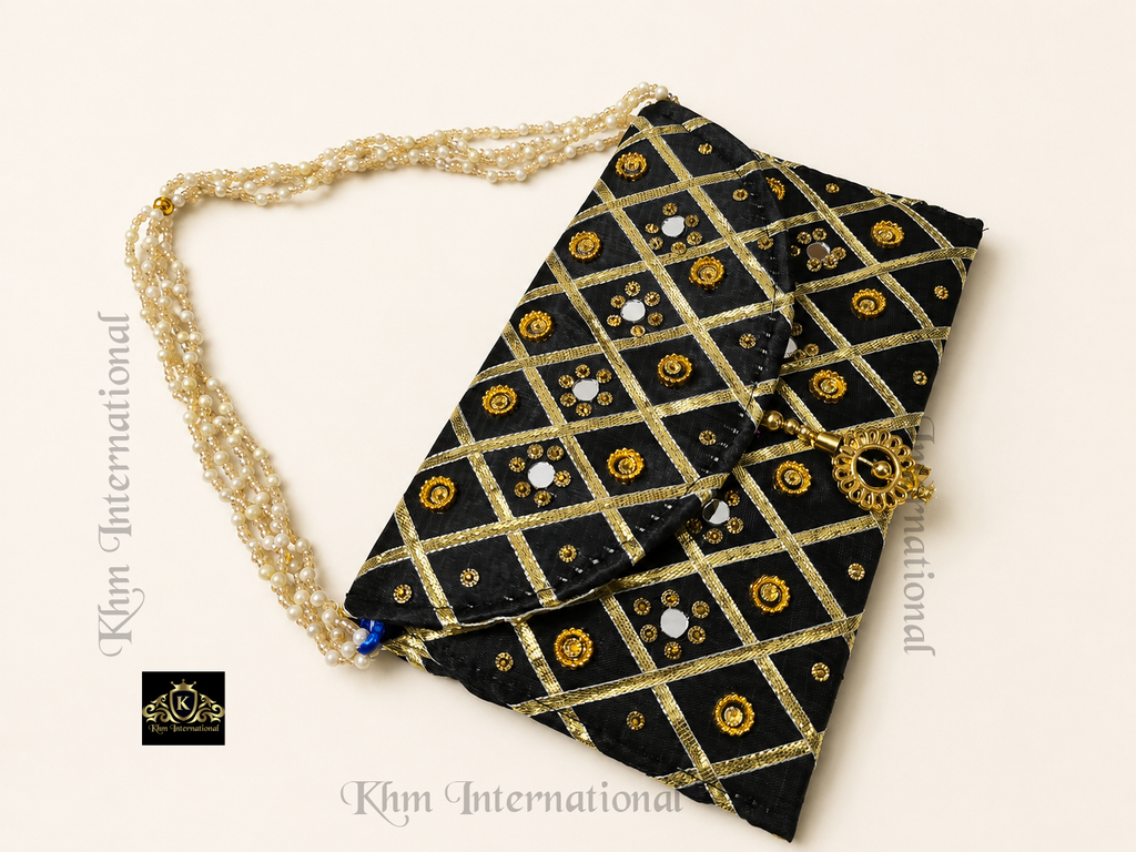 Mirror Work Clutch For Mehendi Sangeet Return Gifts