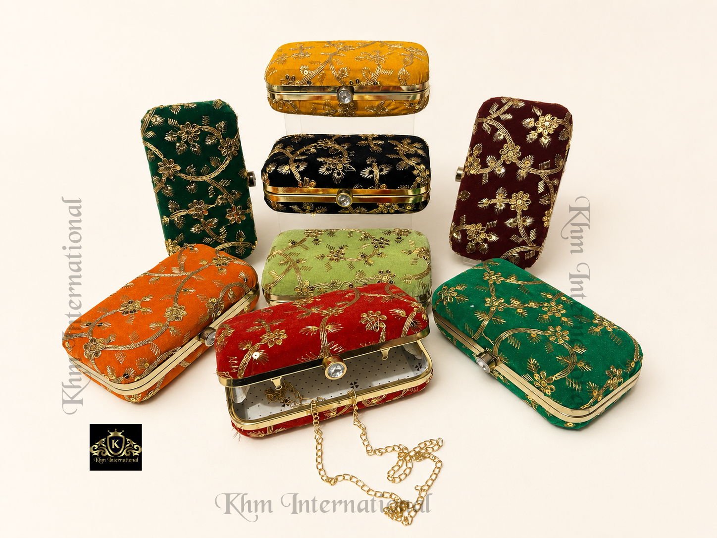 Embroidered Indian Clutch Purse Set | Bridal Wedding Evening Bag