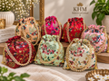 Floral Potli Bag for Indian Wedding, Haldi, Mehendi & Party Favors