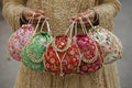 Handcrafted Indian Potli Pouch | Zari & Sequin Embroidery Wedding Favor Pouch