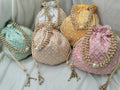 Handmade Chikankari Gift Bags (Set of 100), Indian Wedding Favor Pouches, Bridal Bridesmaid Gifts, Handmade Silk Party Favor Bags