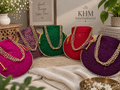 Chikankari Embroidered Indian Potli Bags for Haldi Mehendi Wedding Favors