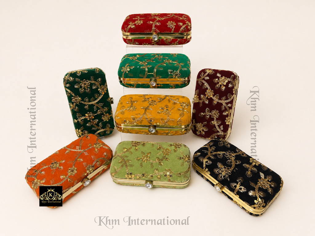 Embroidered Indian Clutch Purse Set | Bridal Wedding Evening Bag