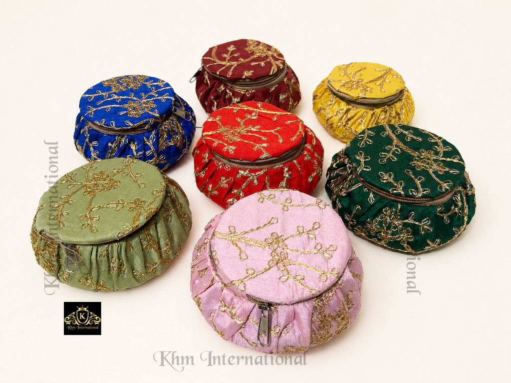 Embroidered Matki Box, Indian Wedding Favor, Bridesmaid Gift