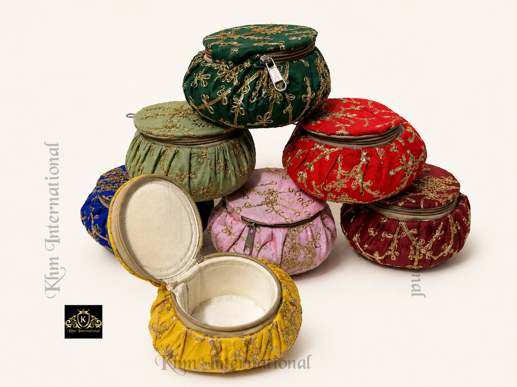 Embroidered Matki Box, Indian Wedding Favor, Bridesmaid Gift