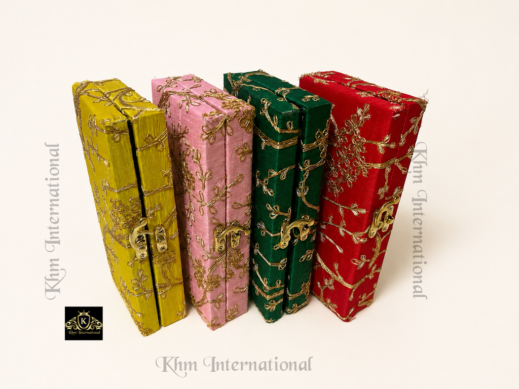 Shagan Mithai Silk Embroidered Indian Wedding Gift Favour Boxes
