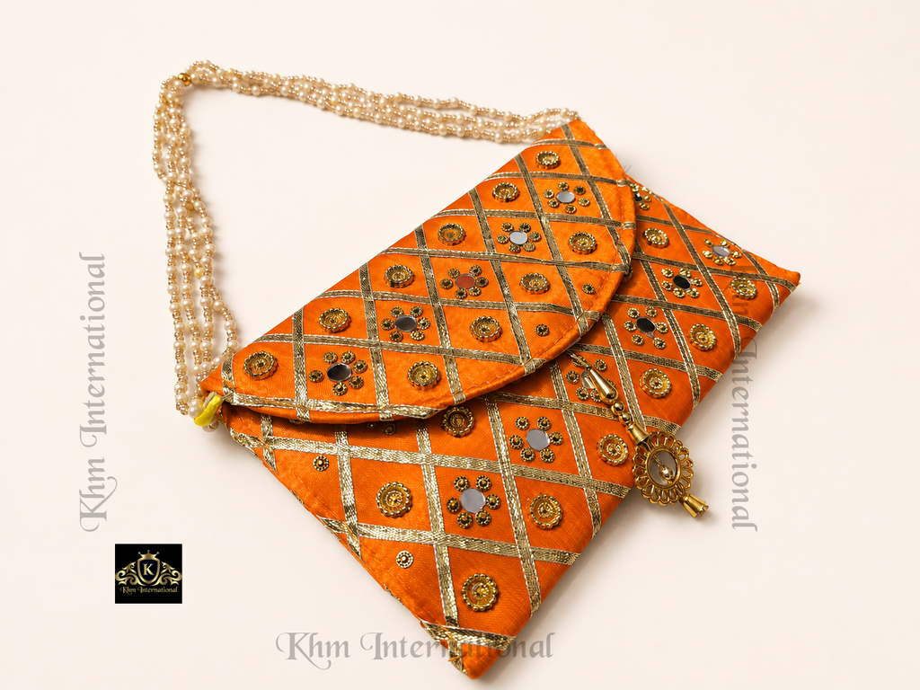 Mirror Work Clutch For Mehendi Sangeet Return Gifts