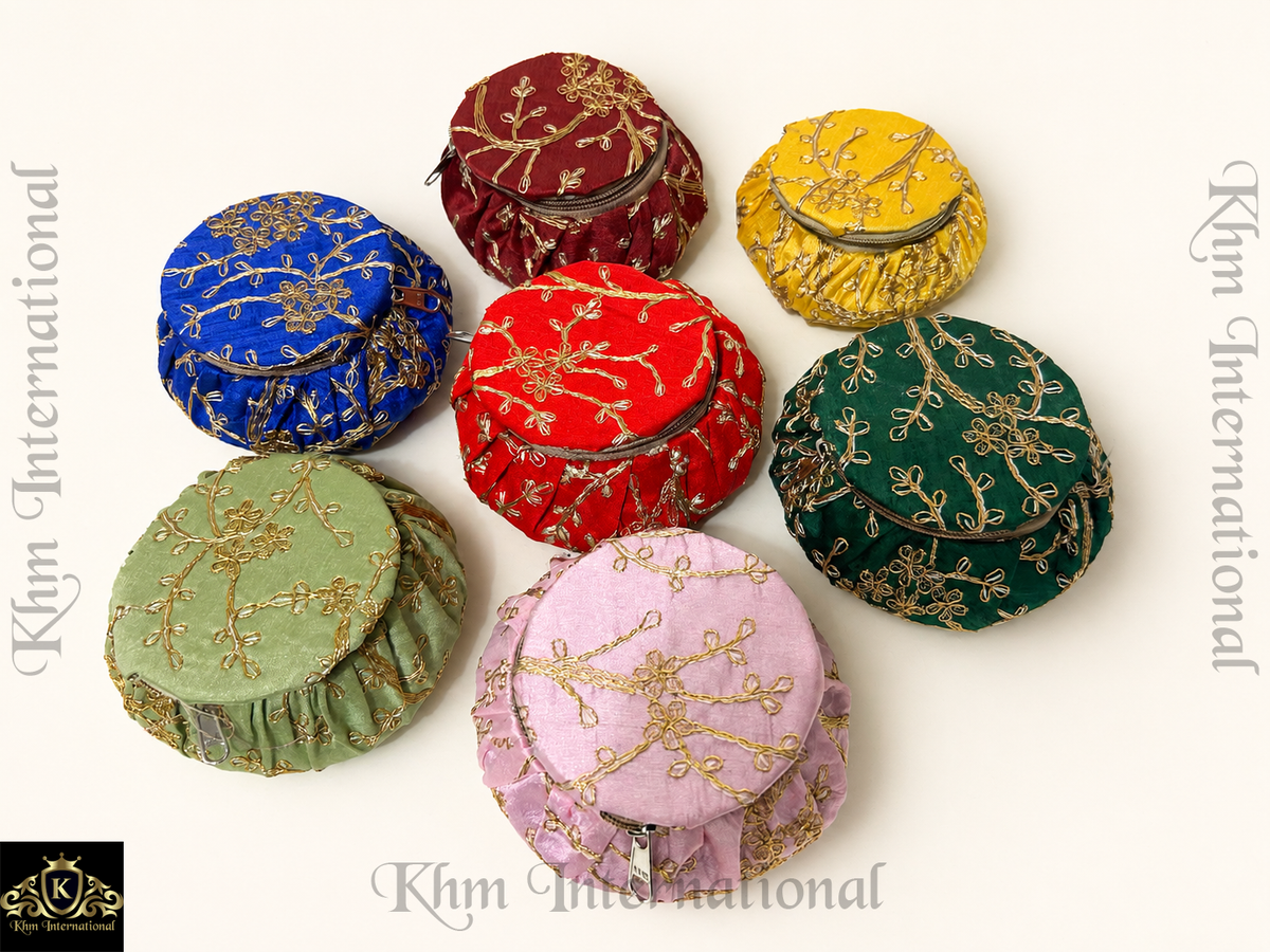 Embroidered Matki Box, Indian Wedding Favor, Bridesmaid Gift