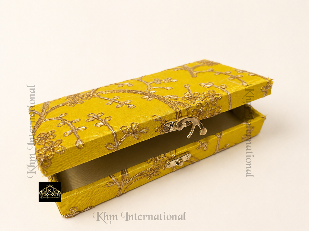 Shagan Mithai Silk Embroidered Indian Wedding Gift Favour Boxes