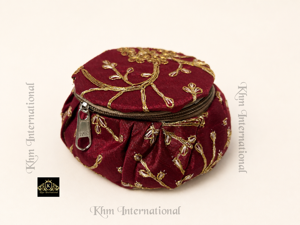 Embroidered Matki Box, Indian Wedding Favor, Bridesmaid Gift